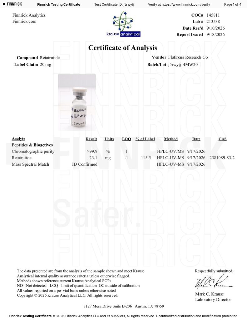 Certificate of Analysis PDF first page