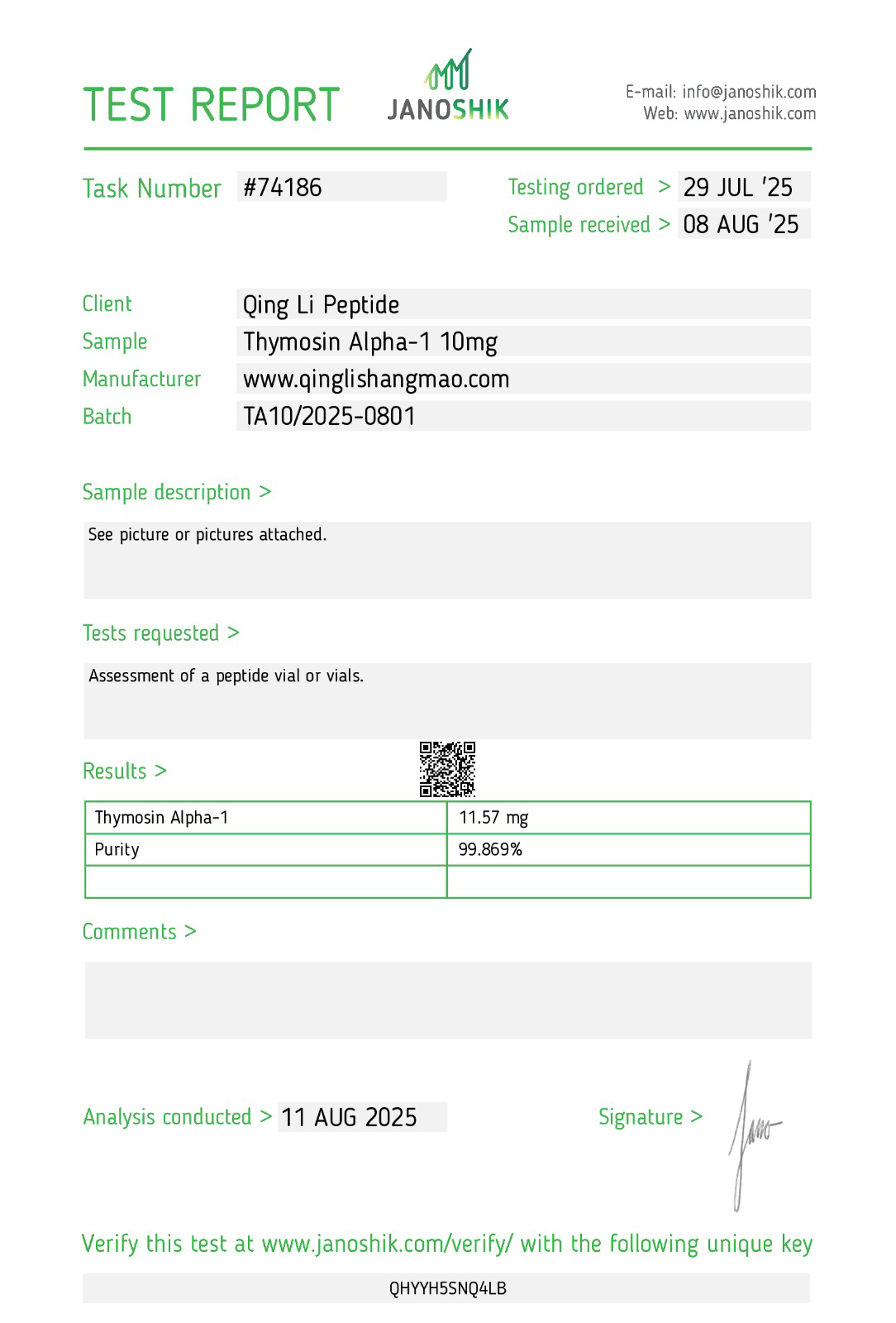 Thymosin Alpha-1, 10mg - Image 2