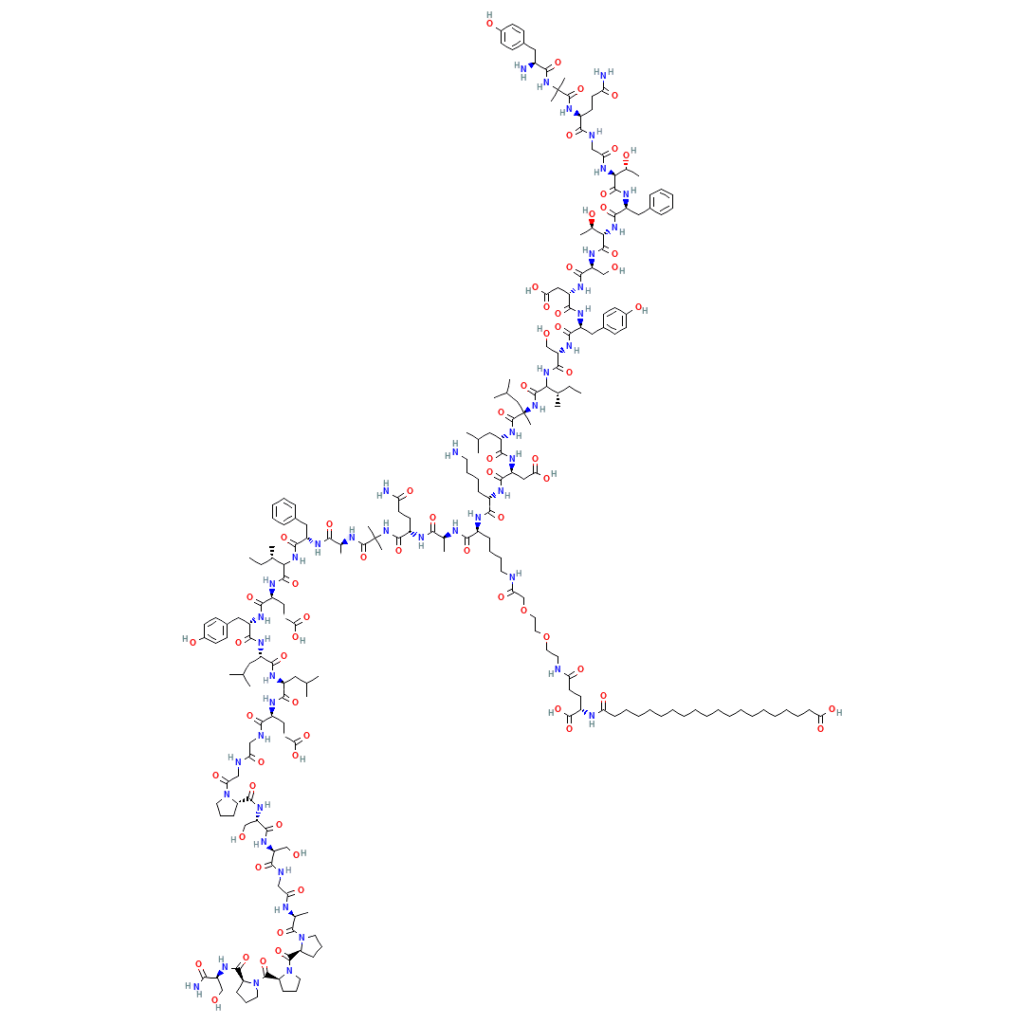 2D molecular structure of the Retatrutide research peptide