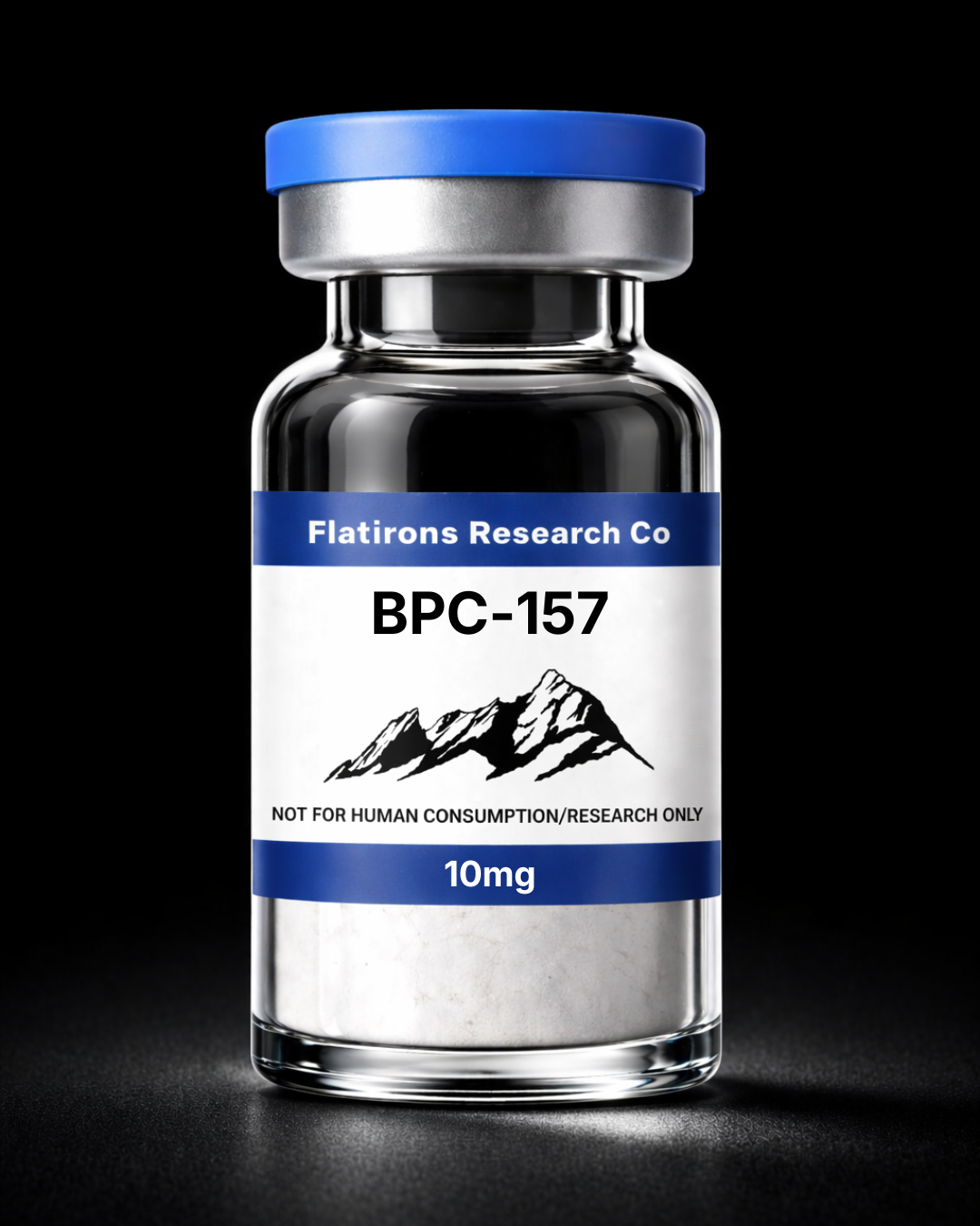 BPC-157, 10mg BPC-157, 10mg lyophilized peptide vial for laboratory research use only